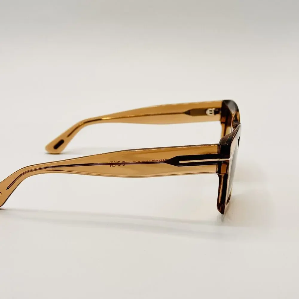Tom Ford EMMA TF1314 45E Sunglasses Women Shiny Light Brown Frame Brown Lens NEW